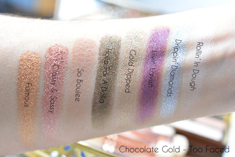 swatch chocolate gold too faced